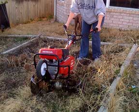 rototiller at work